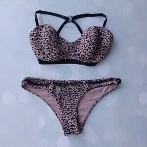 Victoria's Secret Swim Leopard Print‎ Bikini. 34DDD-Top, Medium-Bottom